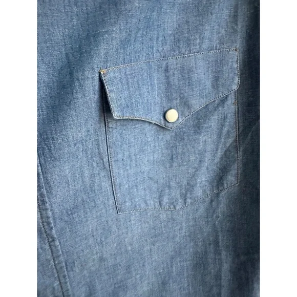 Saint Laurent women men unisex Blue Denim jean chambray Shirt small FR38 2 4 - Picture 4 of 6